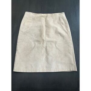 Beechers Brook Fairweather Tan Beige Genuine Suede Pencil Skirt Womens 8 Vintage